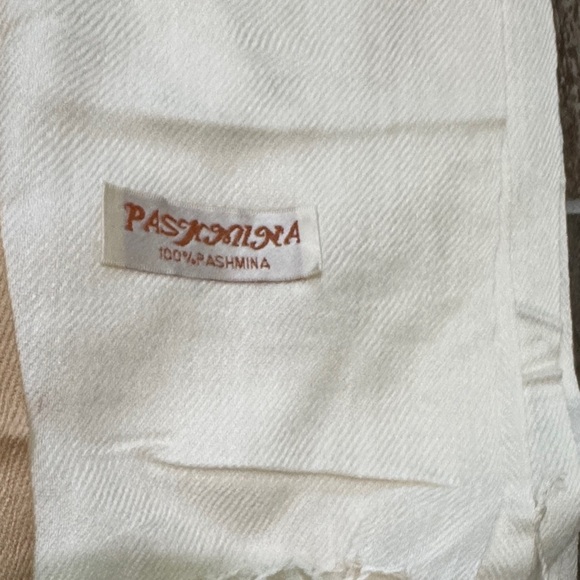 Pashmina Gold, Silver, Cream, and Brown Women's Wrap/Scarf - Picture 6 of 6